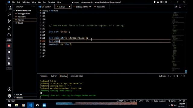 #how to make first & last character capital of a string | # most asked javascript interview questio смотреть онлайн