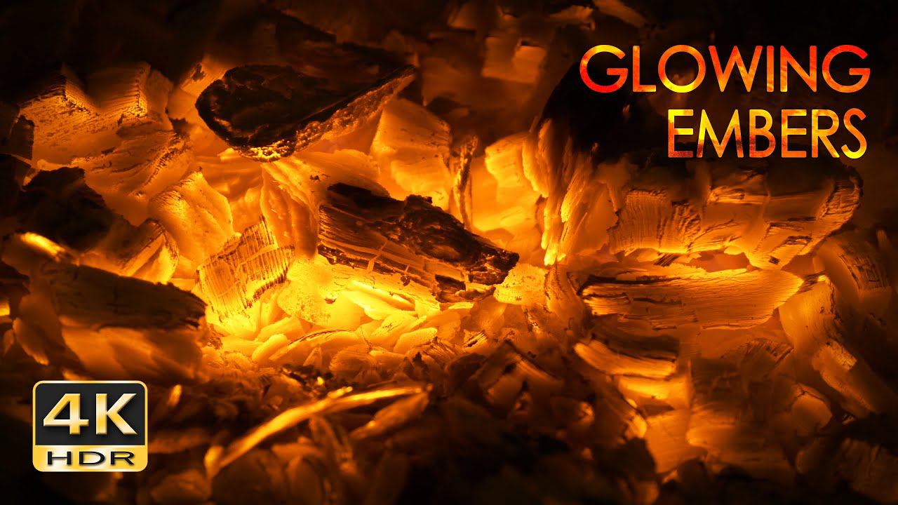 4K HDR Glowing Embers - Gentle Fire Crackles - Sounds for Sleeping - Fireplace Relaxation - 10 Hours смотреть онлайн