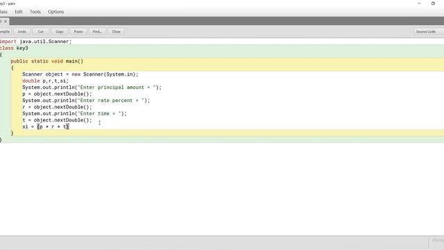 KEY part-3 / program for calculating simple interest by adding our own rate, time, principal. смотреть онлайн