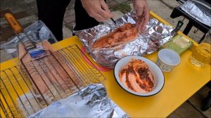 Горбуша филе барбекю, рыба в фольге на углях со сливочным маслом и прованскими травами