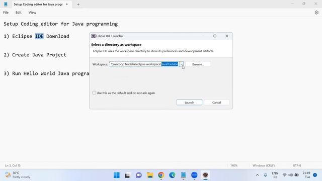 5 | Core Java | Coding Environment - Eclipse IDE Download & Install | Write First Java program смотреть онлайн