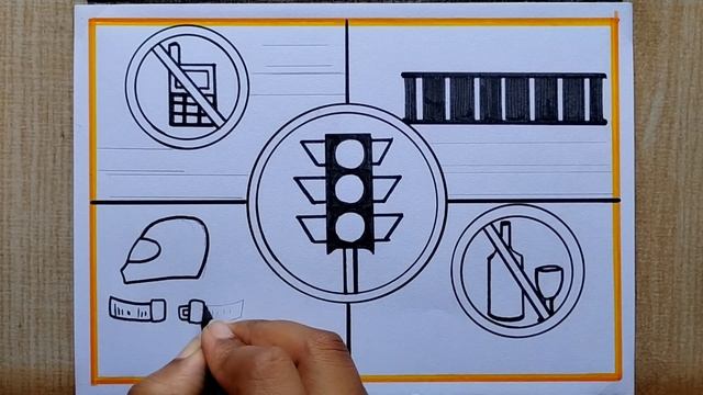 Road Safety Poster Drawing for compitition | Sadak Suraksha Poster Drawing| Traffic Rules Drawing смотреть онлайн
