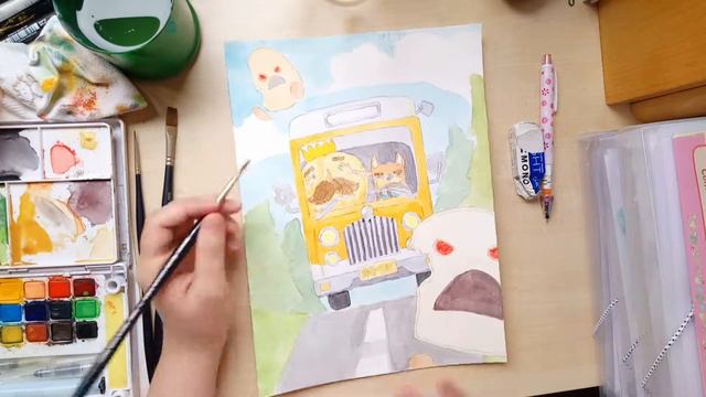 Overcooked 2 Fan Art - Drawing and Watercolor Painting Timelapse смотреть онлайн