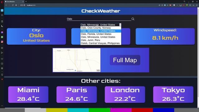 My weather app(responsive) in React/TypeScript/TailwindCSS смотреть онлайн