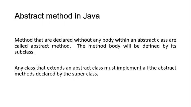 Abstract class and abstract method in Java смотреть онлайн
