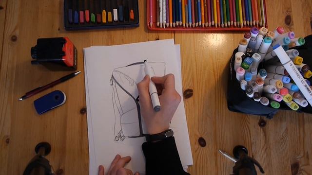 Rucksack Konezept Design - Backpack Industrial / product Design sketching drawing Backpack Rucksack смотреть онлайн