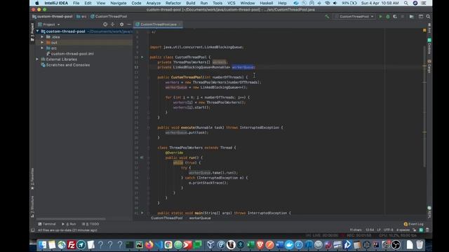 Custom ThreadPool Java смотреть онлайн