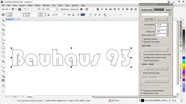 Circles on Curves - CorelDRAW macro - Demo 07 смотреть онлайн