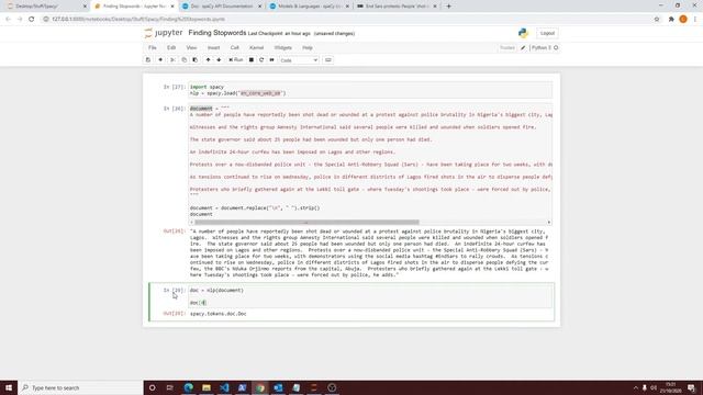 Spacy - Removing Stopwords смотреть онлайн