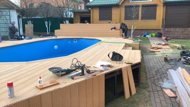 Терраса вокруг бассейна / Терраса-ДПК смотреть онлайн