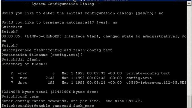 Сброс пароля Cisco Catalyst 3560G смотреть онлайн