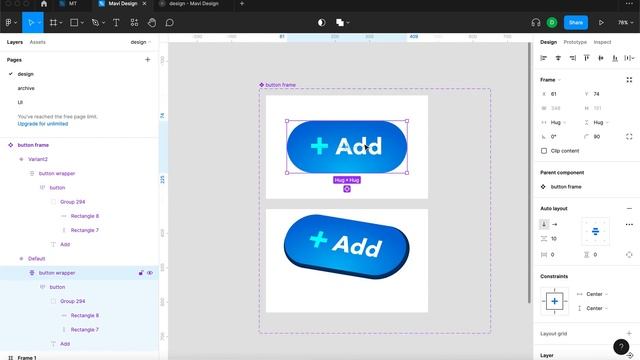 3D Button Hover – Figma Interactive Component Tutorial смотреть онлайн