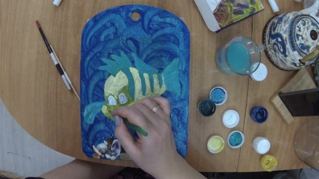 #Русалочка #DIY #Декор Флаундер на декоративной доске.   Flounder On A Decorative Board.