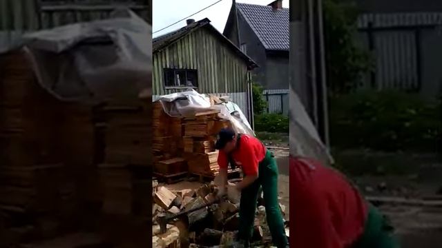 Дрова добили и убрали. Дуб для бани и камина.(3) смотреть онлайн