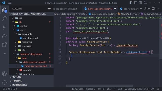 Build A News App - Make Request To API Using Retrofit | PART 4 - Flutter Clean Architecture смотреть онлайн