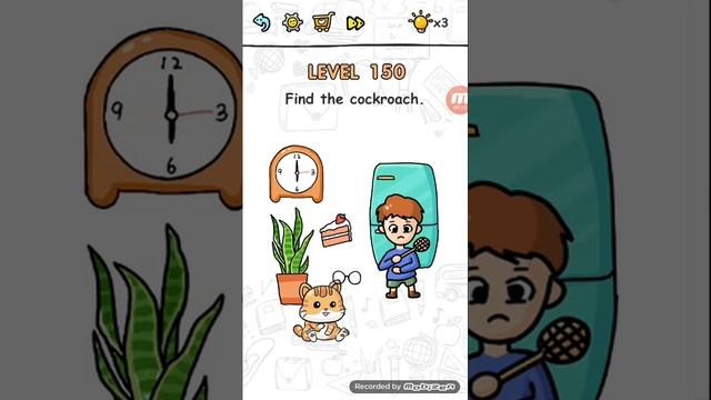 Brain challenge puzzle level 150 find the cockroach walkthrough смотреть онлайн