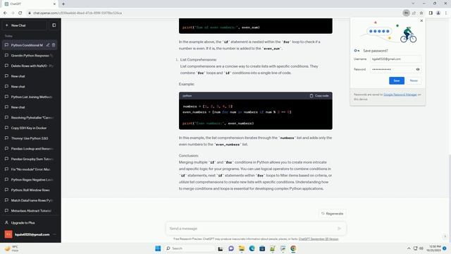 Python merge multiple if and for conditions смотреть онлайн