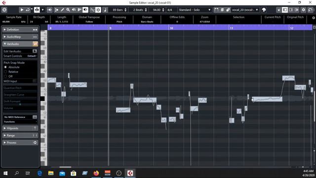 How To Vocal pitch correction in Cubase 10.5 pro | Use VariAudio | Bangla Tutorial смотреть онлайн