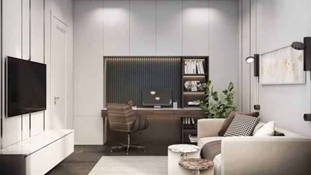 ДИЗАЙН ИНТЕРЬЕРА ДОМАШНЕГО КАБИНЕТА, проект Монтевиль, дизайнер интерьера Ирина Фефелова смотреть онлайн