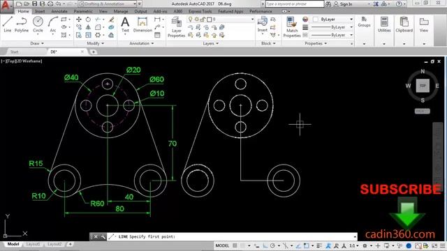 AUTOCAD 2D PRACTICE DRAWING | EXERCISE 6 | BASIC TUTORIAL FOR BEGINNERS смотреть онлайн