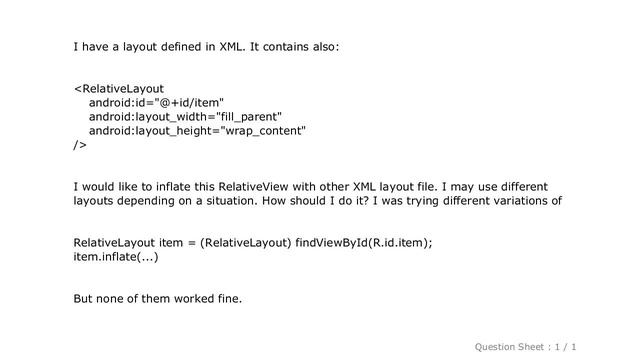 Android : How to inflate one view with a layout смотреть онлайн