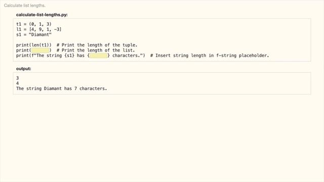 Calculate list lengths - Python Exercise for beginners смотреть онлайн