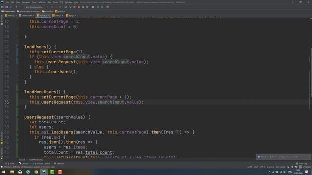 Поиск пользователей Github с помощью github API. SPA на Native JavaScript. Часть 3 смотреть онлайн