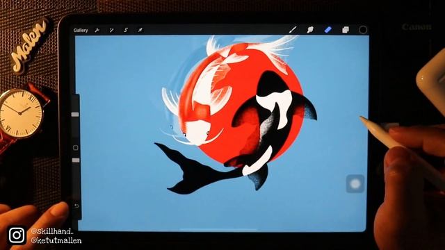 KOI WALLPAPER On iPad Pro with Procreate || ipadpro2018 смотреть онлайн