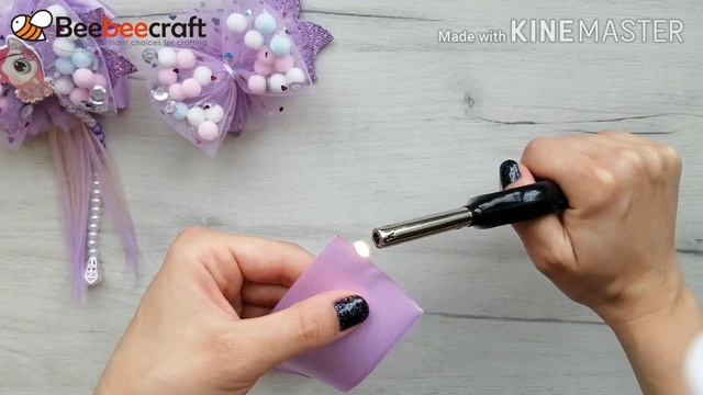 Воздушные банты с фатином и трессами / МК канзаши/ DIY / beebeecraft.com смотреть онлайн