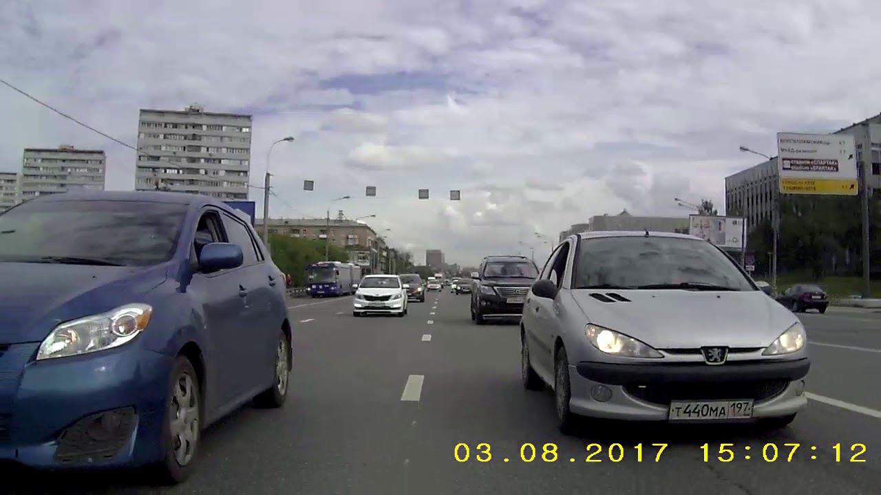 Видеорегистратор для мотоцикла AVS0710DVR | задняя камера, условия записи: город, день смотреть онлайн