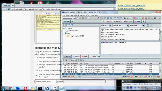 OWASP WebGoat 8 - HTTP Proxy With ZAP смотреть онлайн