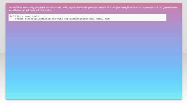 Python: Generating all n-length arrays combinations of values within a range смотреть онлайн