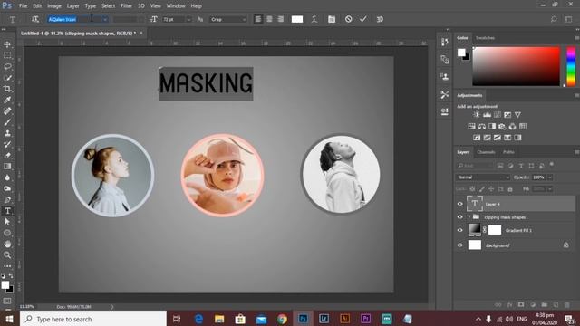 Simple Way To Apply Clipping Masks On Shape, Text and Brush Strokes In Photoshop CC смотреть онлайн