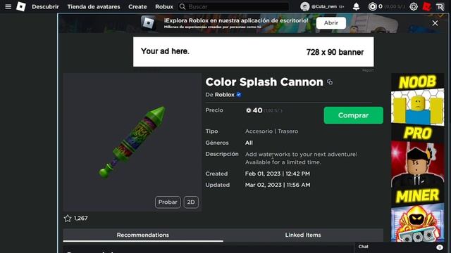 ? NUEVO OBJETO DEL COLOR SPLASH CANNON ¿*GRATIS*? EN ROBLOX! смотреть онлайн