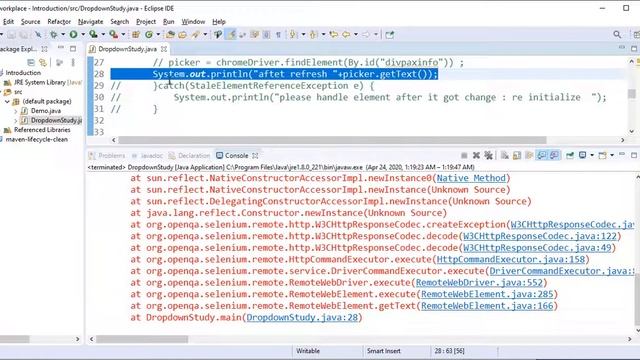 Selenium Exception 4 : StaleElementReferenceException: element is not attached to the page documen смотреть онлайн