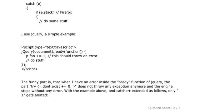 jQuery : log errors with stack trace in javascript смотреть онлайн