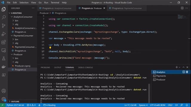RabbitMQ- Tutorial 12b - Routing Implementation in C# смотреть онлайн