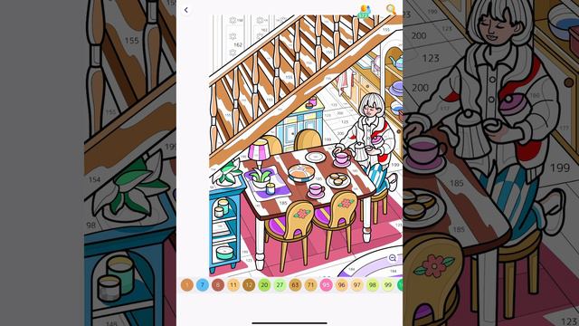 Hey Color Paint by Numbers app Kitchen under the Stairs Colour with me #relaxing #video #calm смотреть онлайн