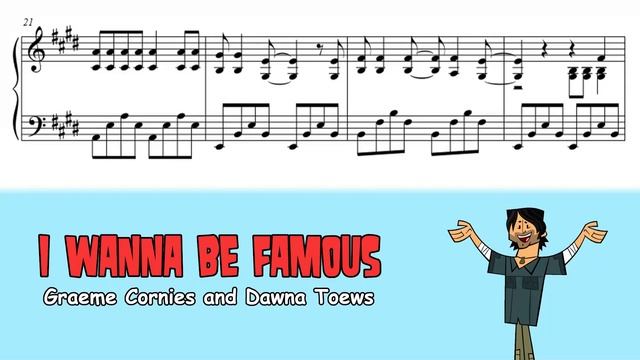 Total Drama Island - I Wanna Be Famous (Piano Sheet Music) смотреть онлайн