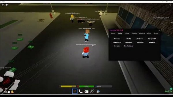Roblox Da Hood Script (AimLock, Reach, Invisible, FreeFist)