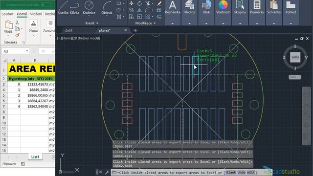 PkArea - export picked closed areas from DWG to Excel смотреть онлайн