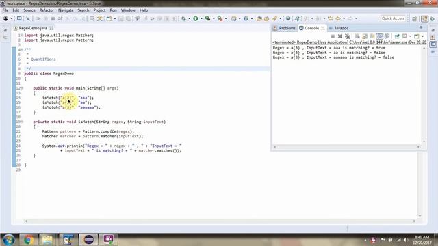 How to use Quantifiers a{3}? | Java Regex | Java Regular Expressions | Regex in java смотреть онлайн