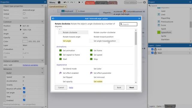 Construct 3 - How To Make Asteroids - Tutorial 2