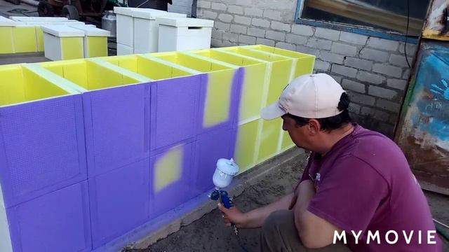 Покраска шестирамочных ульев из ППС смотреть онлайн