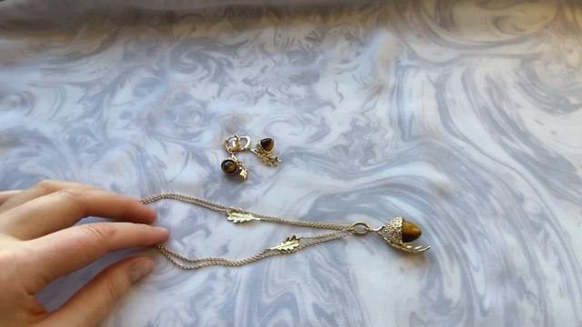 Жёлуди! Новые ювелирные украшения #Norrsken 2021 от #Орифлэйм с тигровым глазом