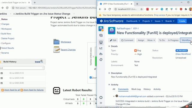 Jenkins [Automation] Build Trigger on Jira Ticket/User Story/Defect Status Change смотреть онлайн