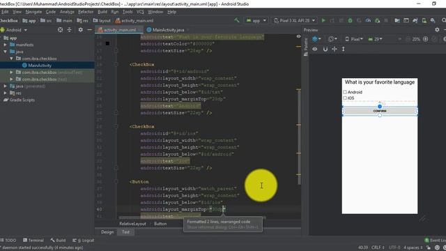 Android Studio : CheckBox JAVA tutorial смотреть онлайн