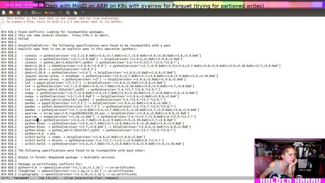 Dask with MinIO on ARM on K8s with pyarrow for Parquet (trying for partioned writes) смотреть онлайн