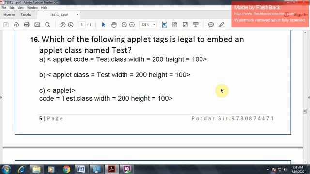 MSBTE I SCHEME 5Th SEM Java MCQ Chapter 1 Exam - Test Code TEST1_1 смотреть онлайн