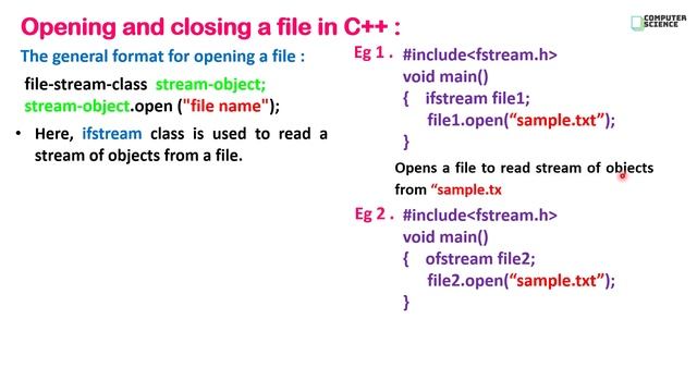 12th Computer Science - I : Chapter 3 : C++ | OOP | Working with files in C++ смотреть онлайн